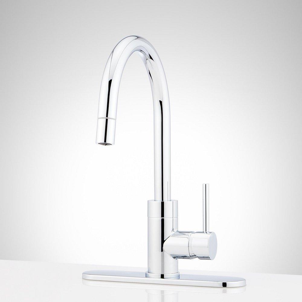 Signature Hardware Chrome Single Handle Pull Down Bar Faucet 