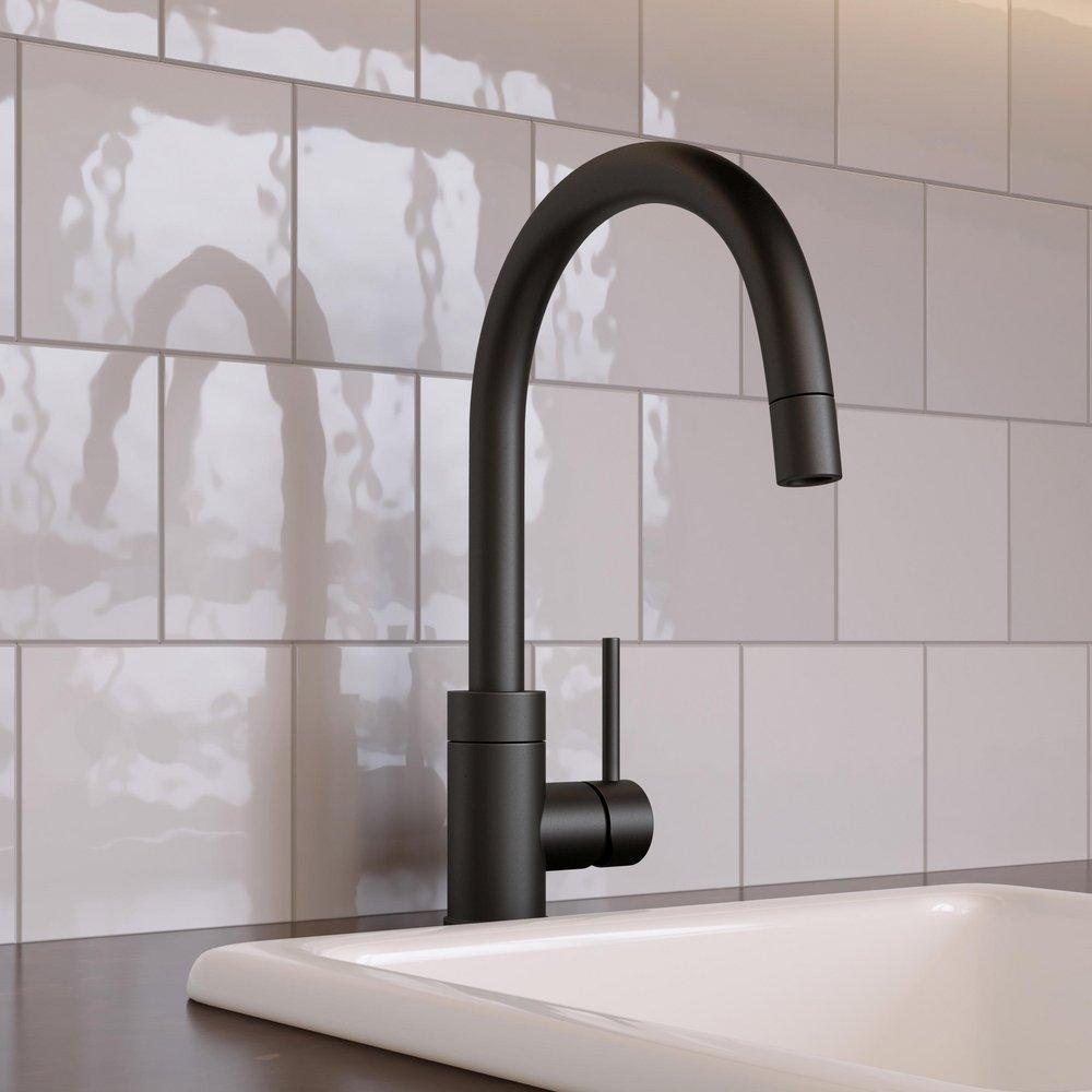 Signature Hardware Matte Black Single Handle Pull Down Bar Faucet 