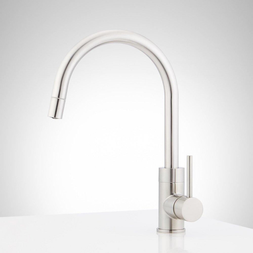 Signature Hardware Stainless Steel Single Handle Pull Down Bar Faucet 