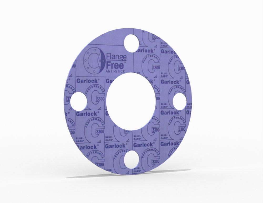 BLUE-GARD® Style 3300 Full Face Gasket, Aramid Fiber with Neoprene Binder(CR) Neoprene(CR), 2 1/2 in. ASME B16.5 Class 150, 0.063 in. Thick, 4 Bolt Holes 