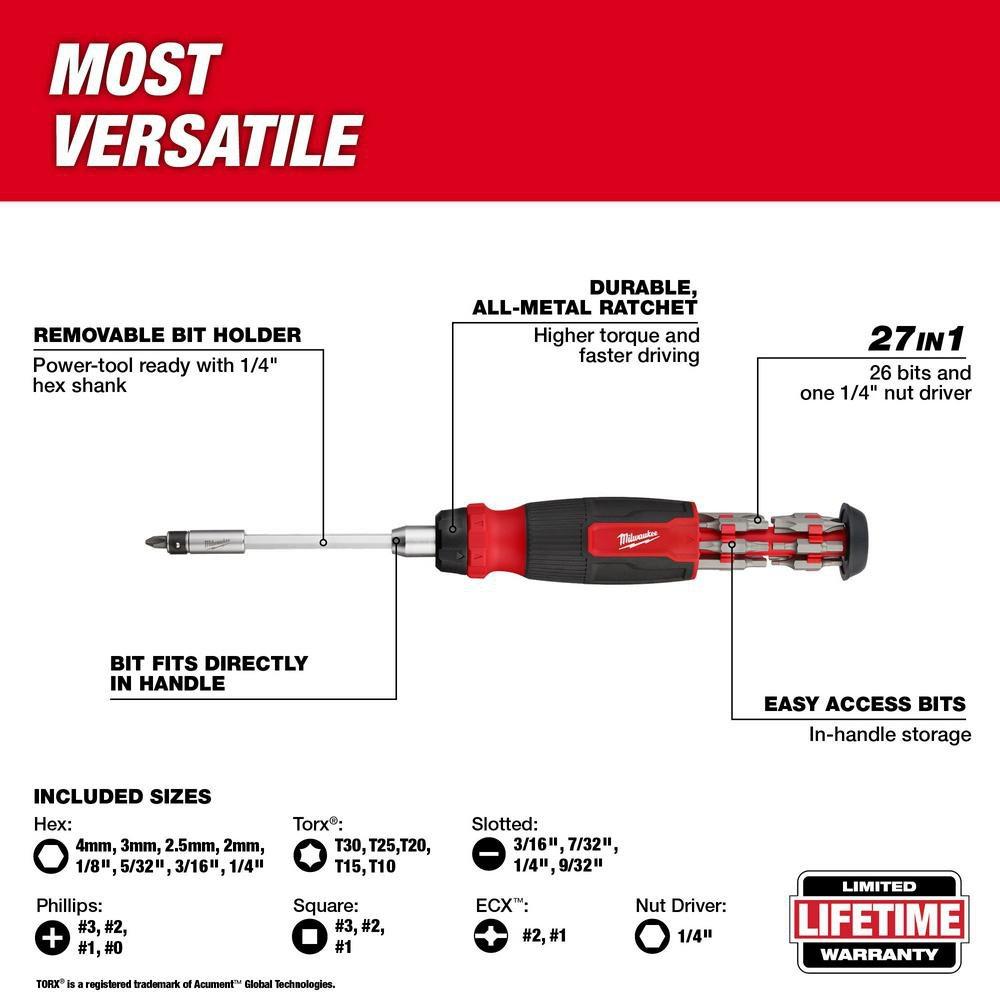 27-IN-1 RATCHETING MULTI-BIT SCREWDRIVER 