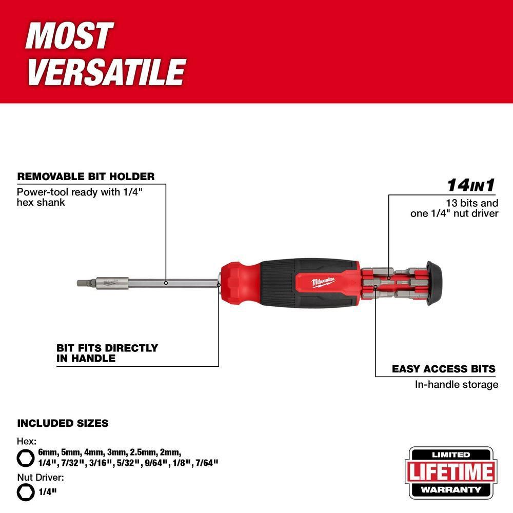 14-IN-1 HEX MULTI-BIT SCREWDRIVER 