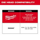 MILWAUKEE 1/2-3/4 ALLOY NPT UNIVERSAL PIPE THREADING DIES 