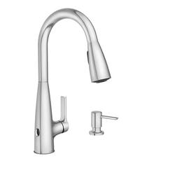 Single Handle Pull Down Touchless Kitchen Faucet with Side Spray in Chrome