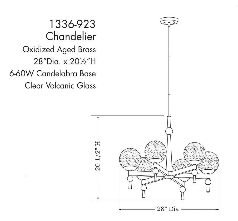 POPULUXE - 6 LIGHT CHANDELIER 