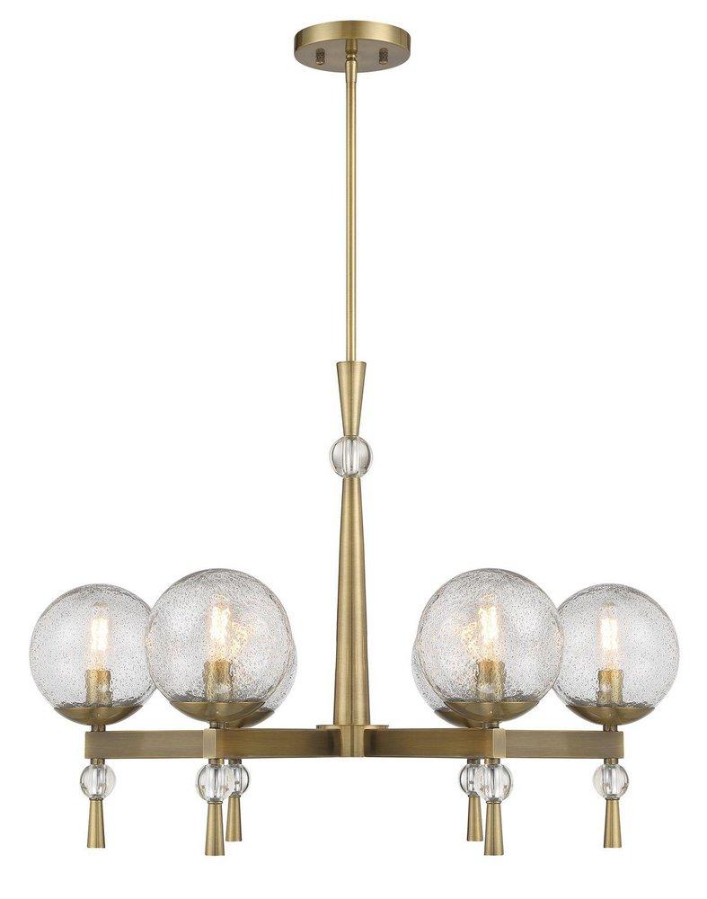 6-Light Chandelier in Aged Brass 