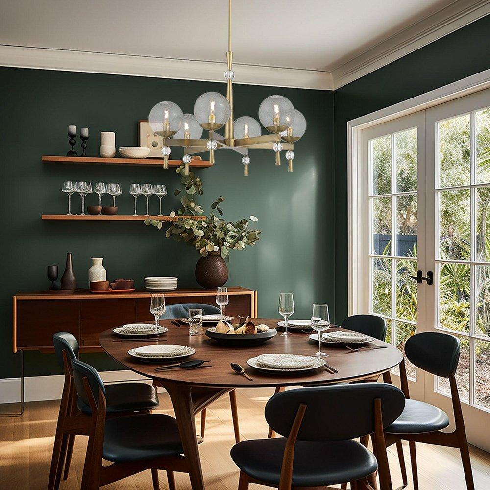 6-Light Chandelier in Aged Brass 