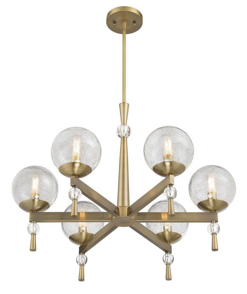 6-Light Chandelier in Aged Brass 