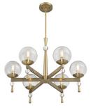 6-Light Chandelier in Aged Brass 