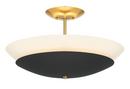 Minka Lavery Sand Coal/Soft Brass 3-Light Flush Mount Ceiling Fixture 