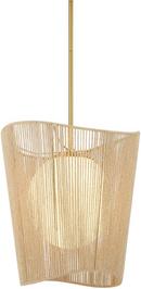 16 in. 1-Light Pendant with Natural Rope Shade 
