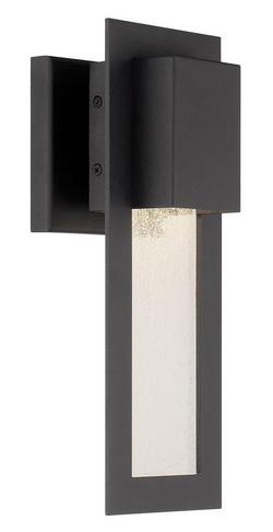 6W 1-Light 13 in. LED Outdoor Wall Sconce in Sand Coal with Seedy Glass