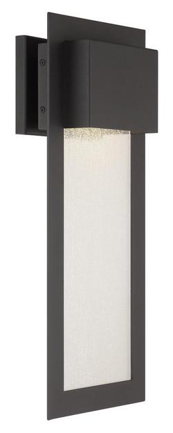 10W 1-Light 20 in. LED Outdoor Wall Sconce in Sand Coal with Seedy Glass