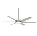 65 in. 6-Blade Ceiling Fan in Brushed Nickel Wet