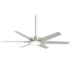 65 in. 6-Blade Indoor/Outdoor 3CCT Integrated LED Ceiling Fan in Brushed Nickel Wet