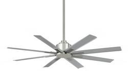 52 in. 8-Blade Outdoor Ceiling Fan in Brushed Nickel Wet