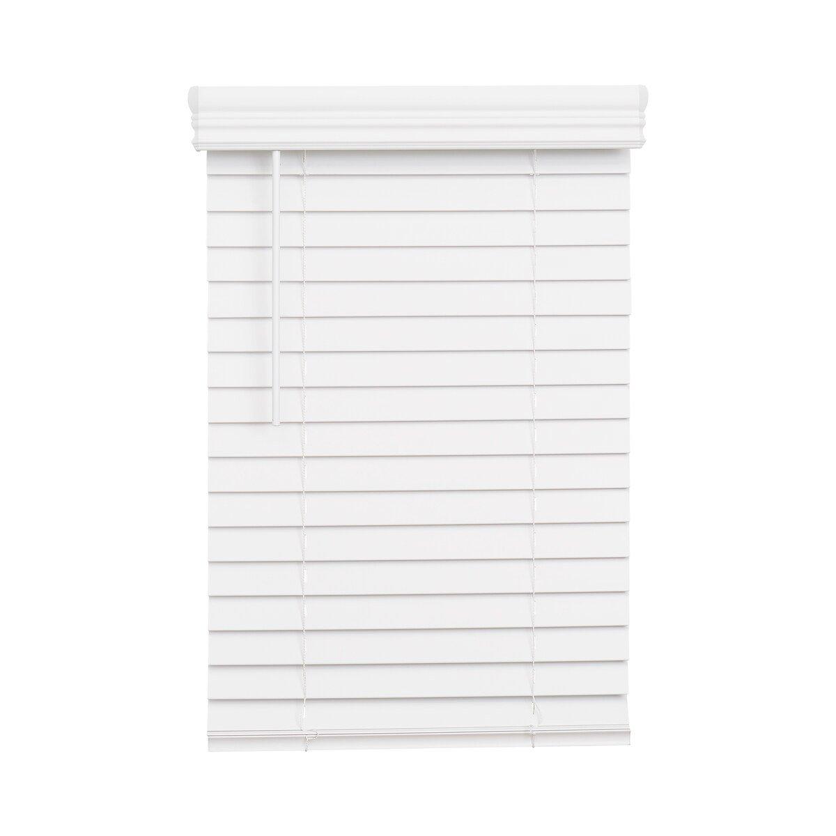 Lotus & Windoware, Inc. Bright White 72 in. Faux Wood Window Covering in Bright White 
