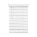 27 x 84 in. Faux Wood Cordless Blind in Bright White