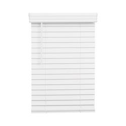 71 x 36 in. Faux Wood Cordless Blind in Bright White