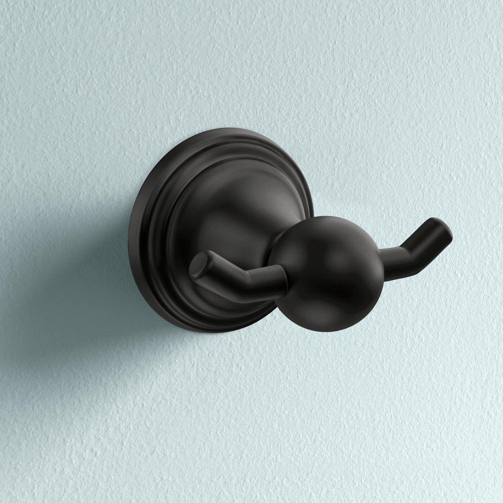 MATTE BLACK DOUBLE ROBE HOOK 