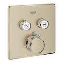 GROHE Brushed Nickel Three Handle Thermostatic Valve Trim 