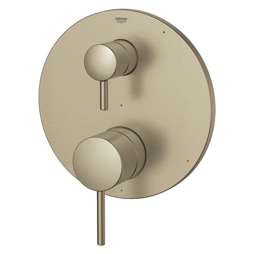 GROHE Brushed Nickel Two Handle Pressure Balancing Valve Trim 