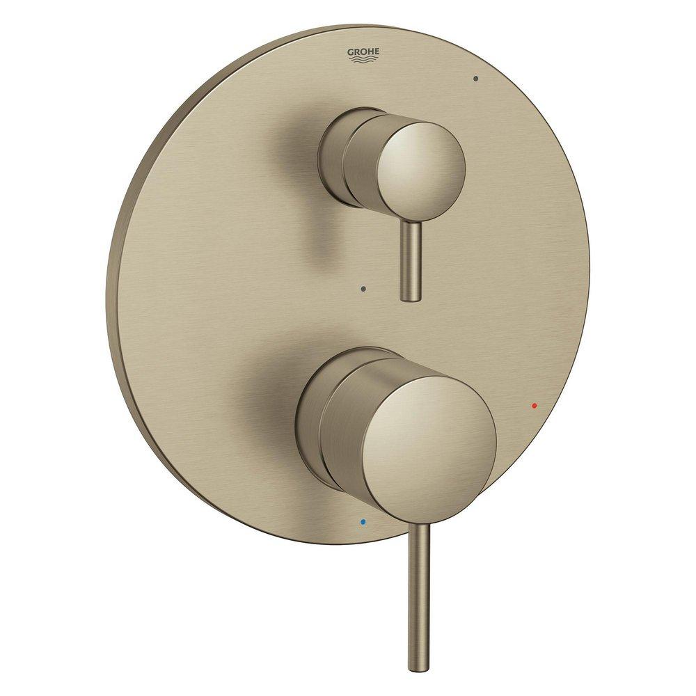 GROHE Brushed Nickel Two Handle Pressure Balancing Valve Trim 