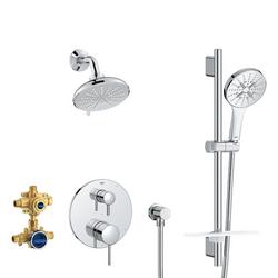 Two Handle Multi Function Shower System in Starlight Chrome