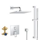 Two Handle Pressure Balance Rainshower Bundle in StarLight&#174; Chrome (Includes: Showerhead, Hand Shower, Slide Bar, Shower Arm, Hose, Wall Supply, Valve Trim, & Diverter Trim)