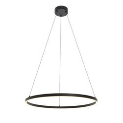 40W 2-Light Integrated LED Pendant Light in Black with White