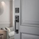 Baldwin Satin Black Lever Keyed Entry Deadbolt and Handle Set in Satin Black 