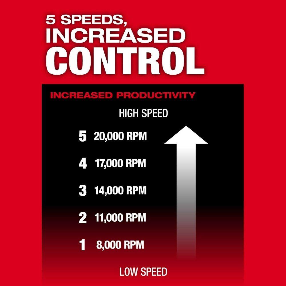 18V Variable Speek Braking Die Grinder Paddle Switch with ONE-KEY&trade; 