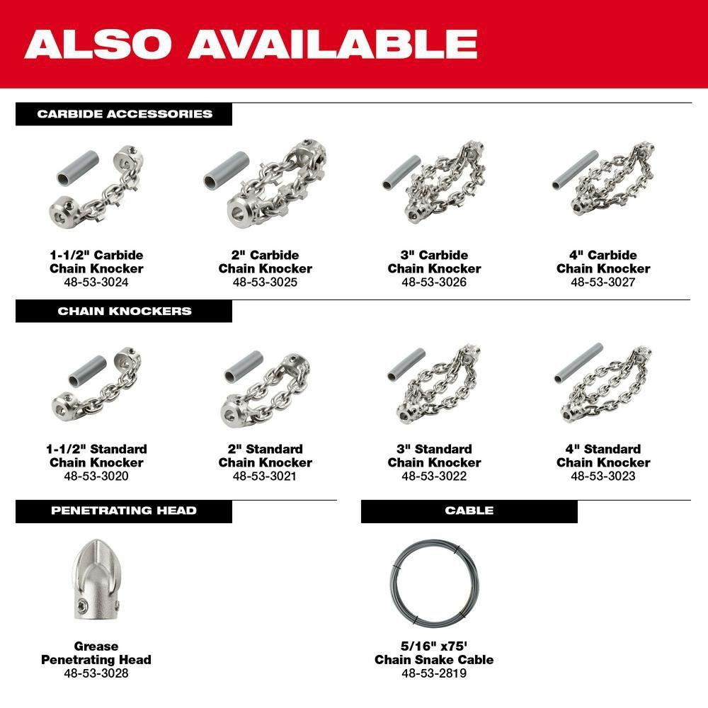 4 CARBIDE CHAIN KNOCKER FOR 5/16 CHAIN SNAKE CABLE 