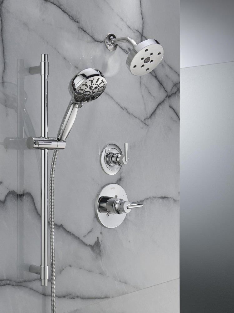 DELTA UNIVERSAL SHOWERING COMPONENTS: 7-SETTING SLIDE BAR HAND SHOWER WITH CLEANING SPRAY 