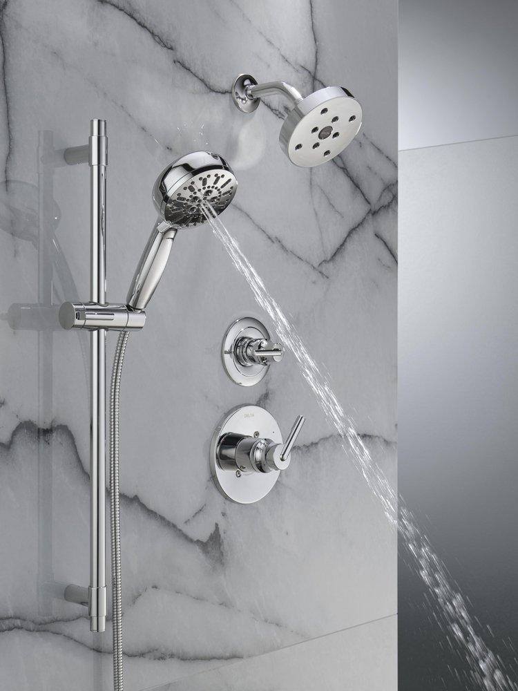 DELTA UNIVERSAL SHOWERING COMPONENTS: 7-SETTING SLIDE BAR HAND SHOWER WITH CLEANING SPRAY 