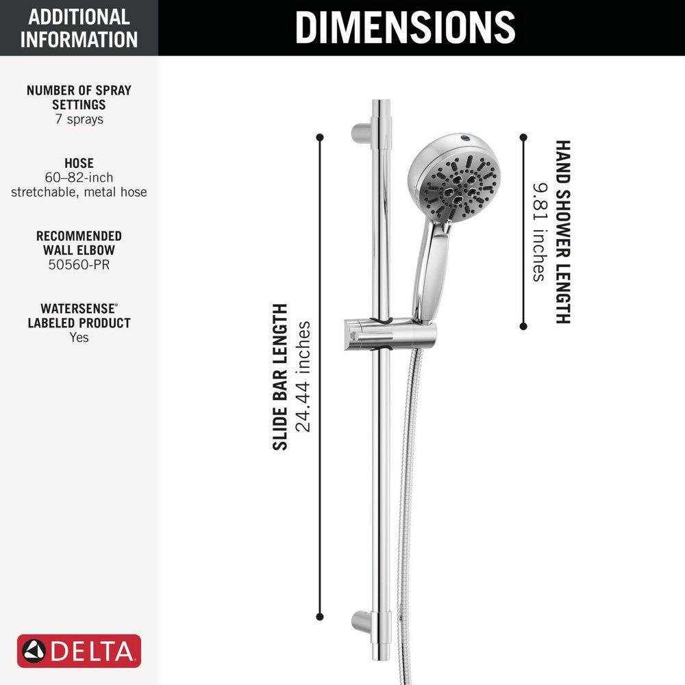 Delta Faucet Lumicoat Chrome Multi Function Hand Shower 