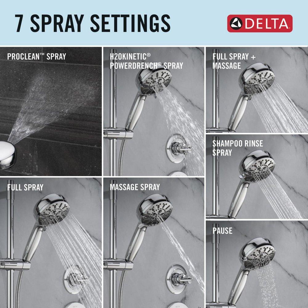 Delta Faucet Lumicoat Chrome Multi Function Hand Shower 