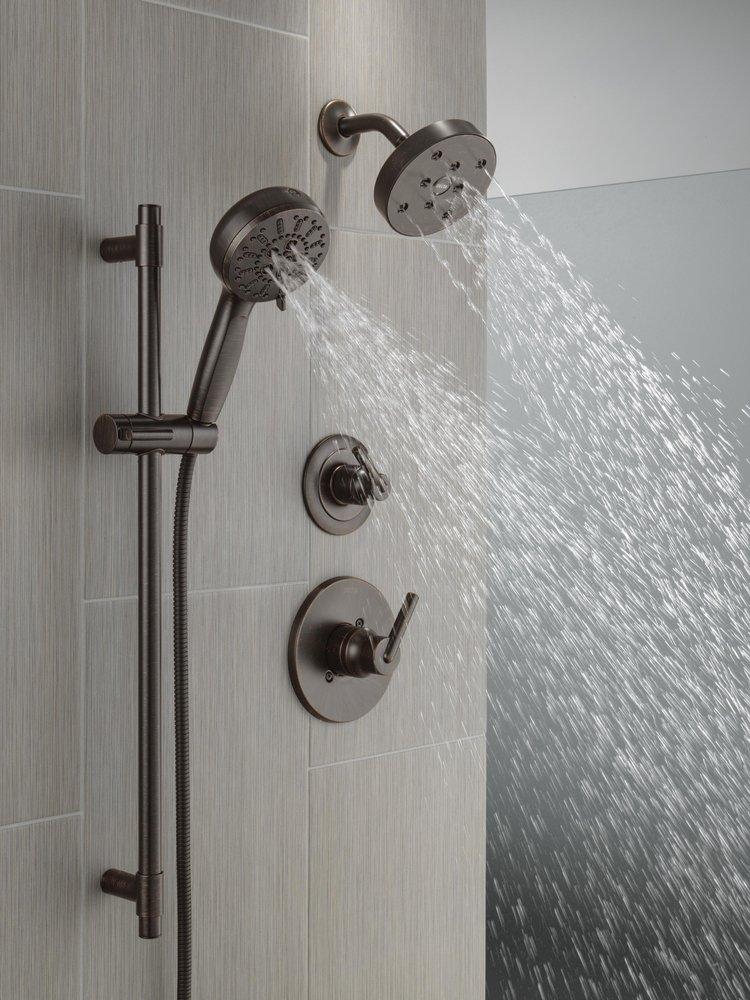 DELTA UNIVERSAL SHOWERING COMPONENTS: 7-SETTING SLIDE BAR HAND SHOWER WITH CLEANING SPRAY 