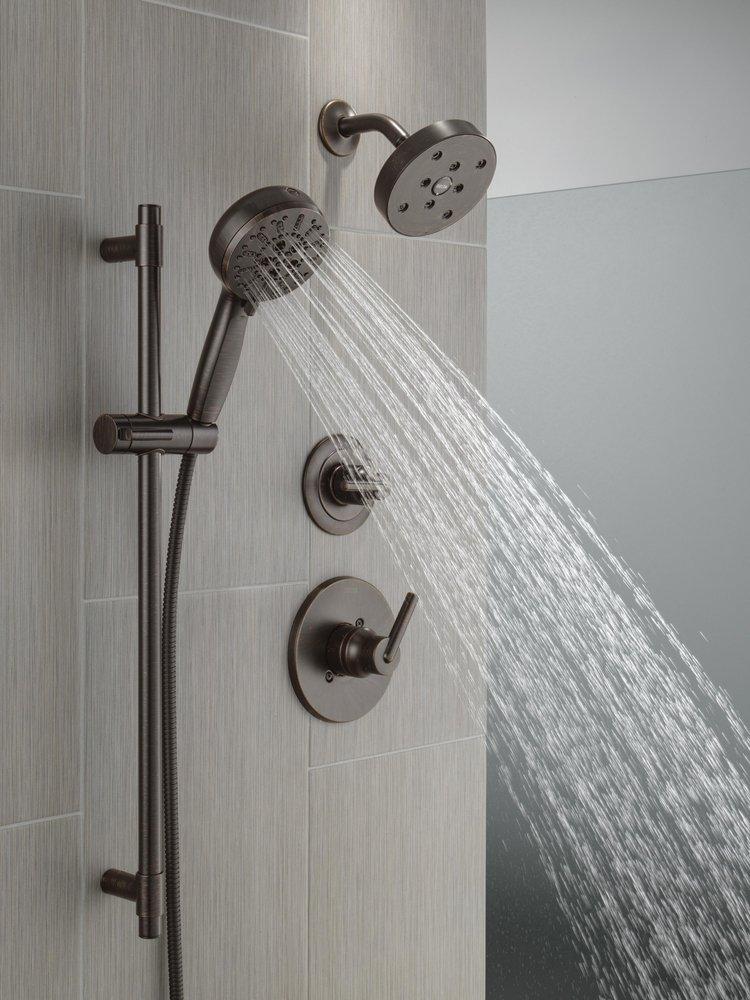 DELTA UNIVERSAL SHOWERING COMPONENTS: 7-SETTING SLIDE BAR HAND SHOWER WITH CLEANING SPRAY 