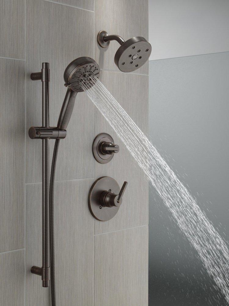 DELTA UNIVERSAL SHOWERING COMPONENTS: 7-SETTING SLIDE BAR HAND SHOWER WITH CLEANING SPRAY 