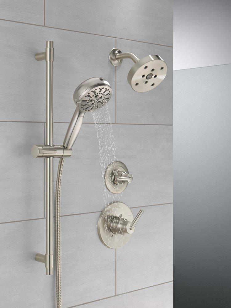 DELTA UNIVERSAL SHOWERING COMPONENTS: 7-SETTING SLIDE BAR HAND SHOWER WITH CLEANING SPRAY 
