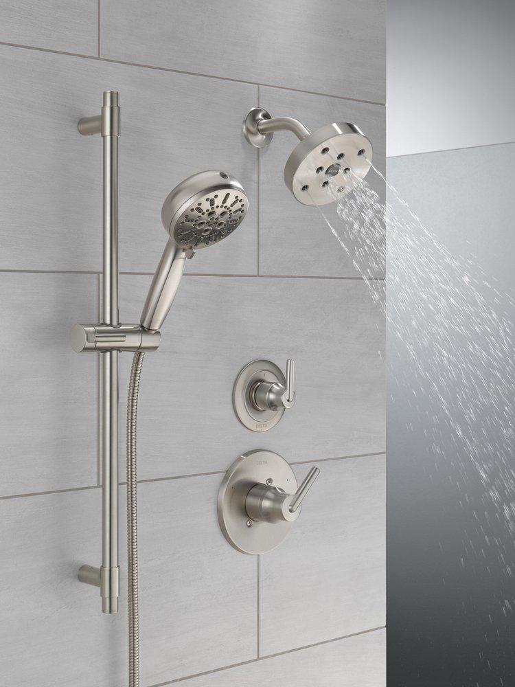 DELTA UNIVERSAL SHOWERING COMPONENTS: 7-SETTING SLIDE BAR HAND SHOWER WITH CLEANING SPRAY 