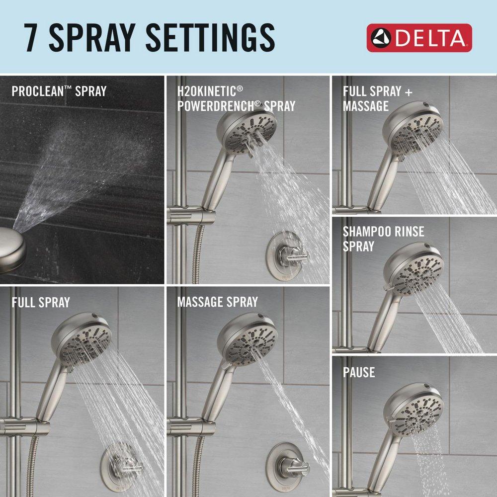 Delta Faucet Lumicoat&reg; Stainless Multi Function Hand Shower 