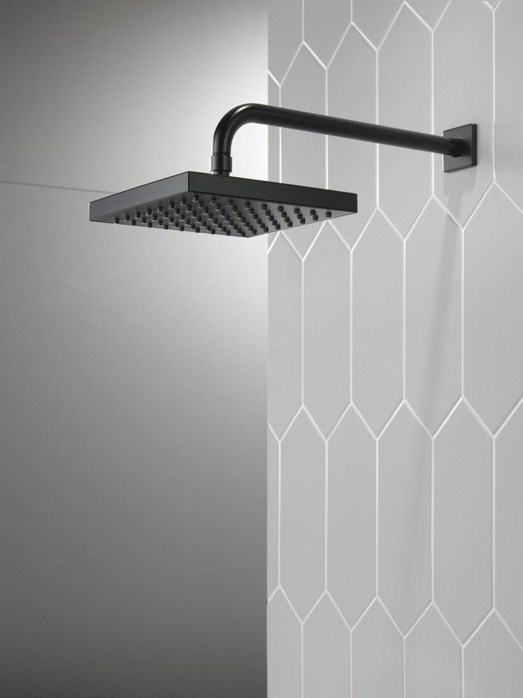 Delta Faucet Matte Black Single Function Soft Rain Showerhead 