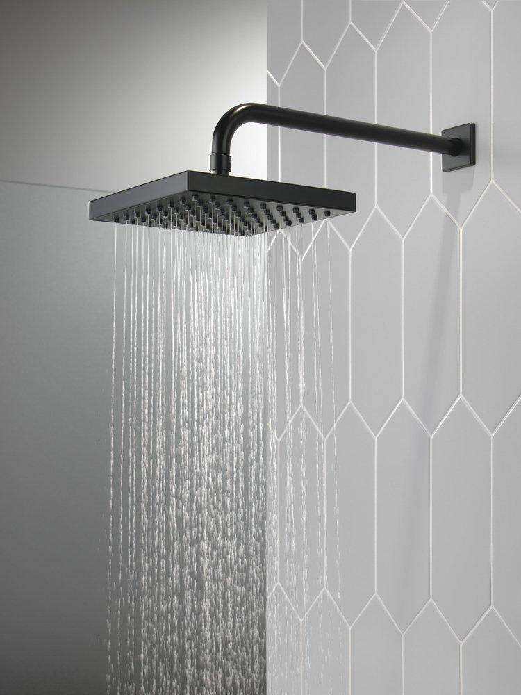 Delta Faucet Matte Black Single Function Soft Rain Showerhead 