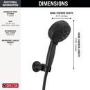 Delta Faucet Matte Black Multi Function Hand Shower 