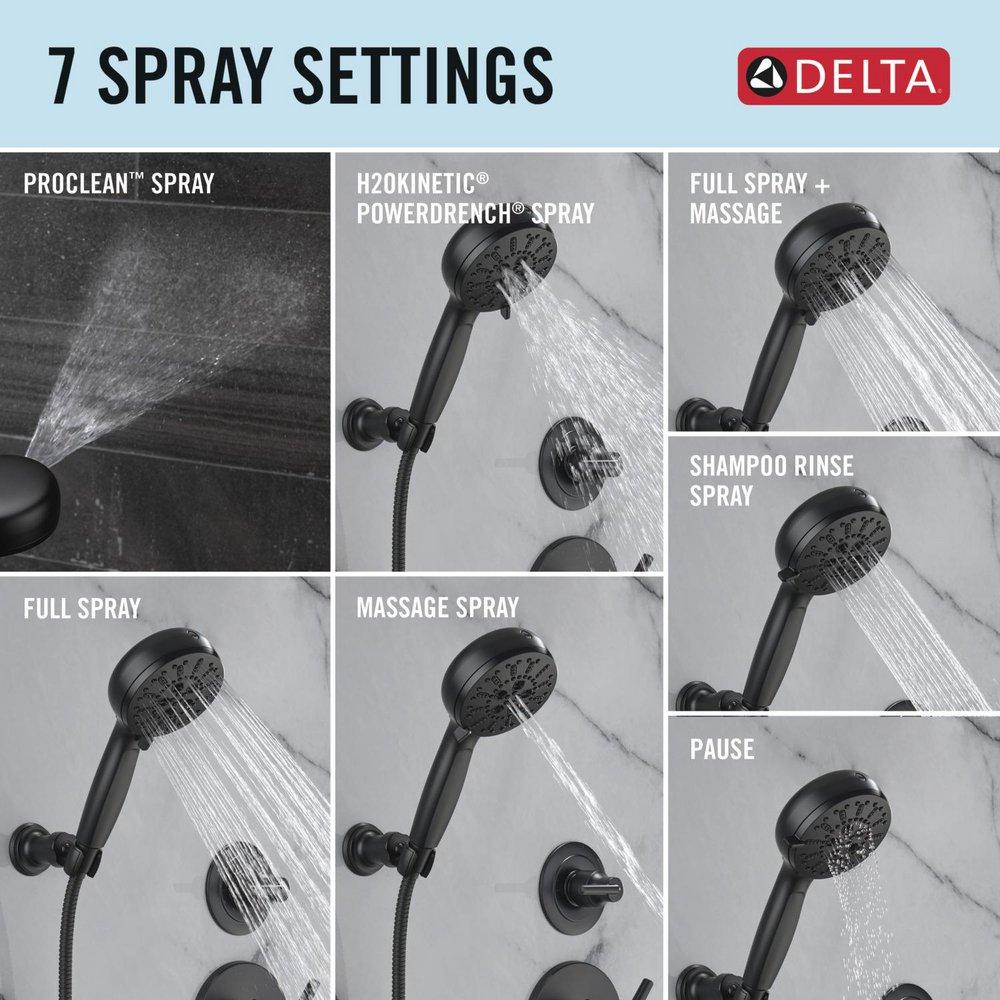 Delta Faucet Matte Black Multi Function Hand Shower 