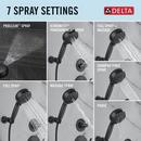 Delta Faucet Matte Black Multi Function Hand Shower 