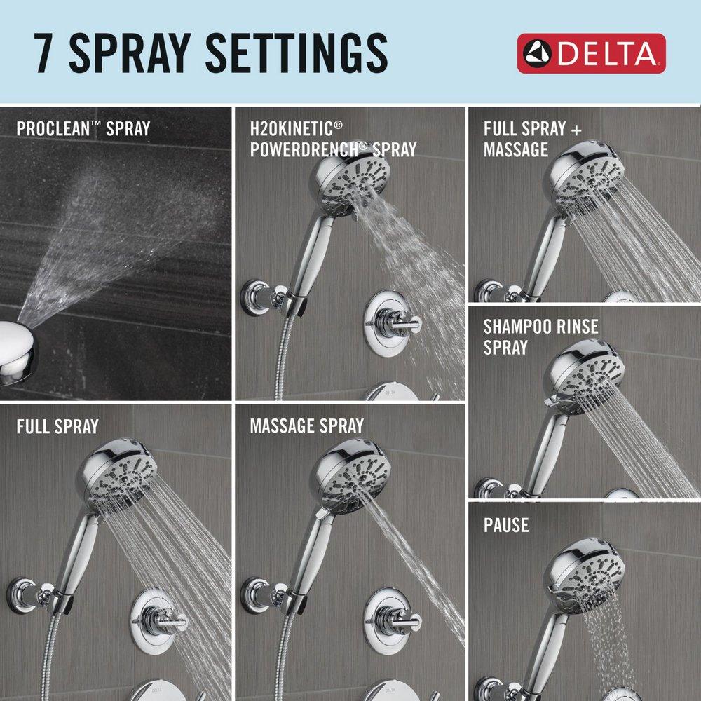 Delta Faucet Lumicoat Chrome Multi Function Hand Shower 