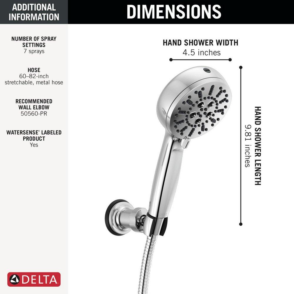 Delta Faucet Lumicoat Chrome Multi Function Hand Shower 